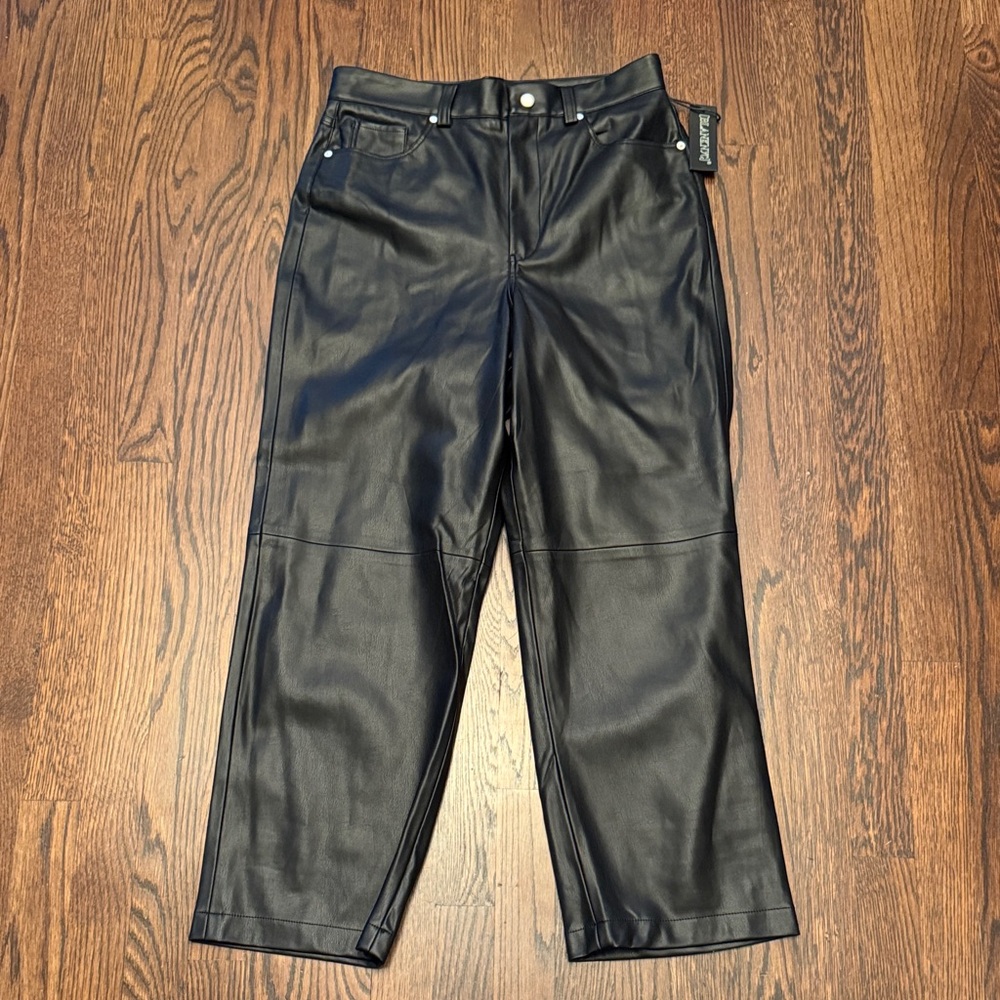 BLANCKNYC Black Faux Cropped Leather Pants